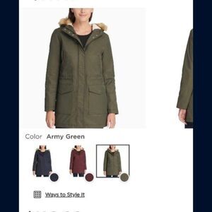 Levi Strauss Size medium Army green Furlined Parka New With Tags